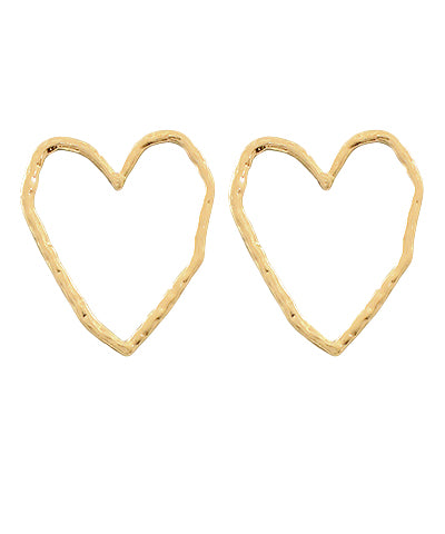 Bishop Boutique Hammered Heart Earrings