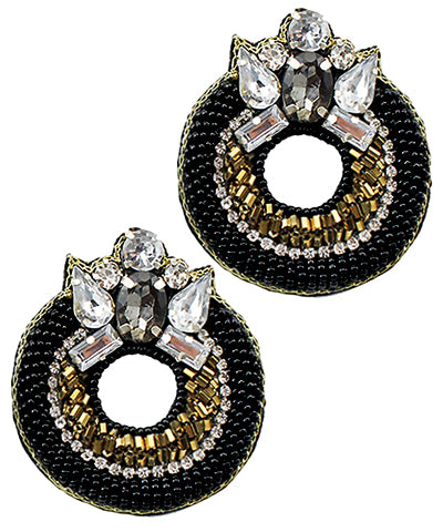 Bishop Boutique Beaded & Crystal Circle Earrings