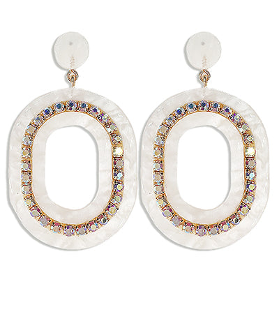 Bishop Boutique Jeweled Oval Drop Earring
