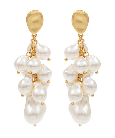 BISHOP BOUTIQUE baroque pearl grape earrings