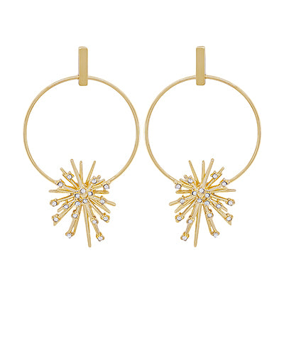 Bishop Boutique Pave Snowflake Round Drop Earrings