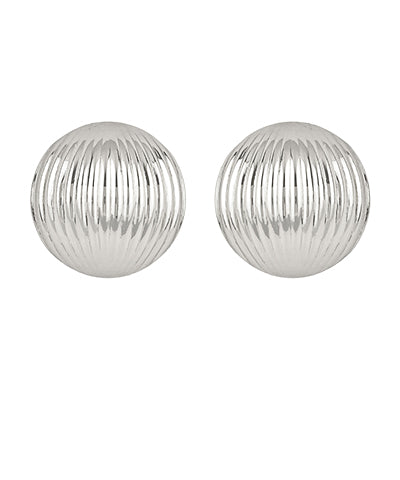 Bishop Boutique Texture Metal Round Dome Earrings