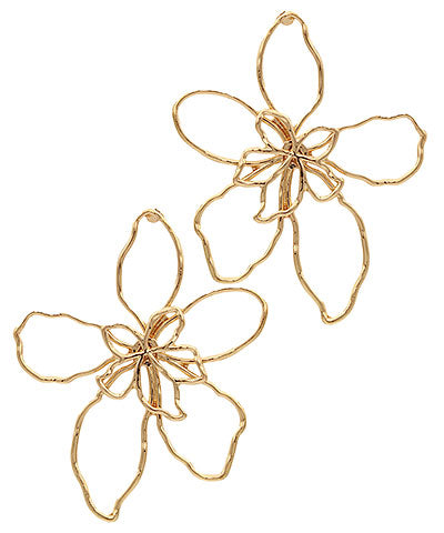 BISHOP BOUTIQUE Metal Flower Art Earrings