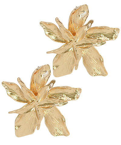 BISHOP BOUTIQUE Textured Flower Metal Earrings