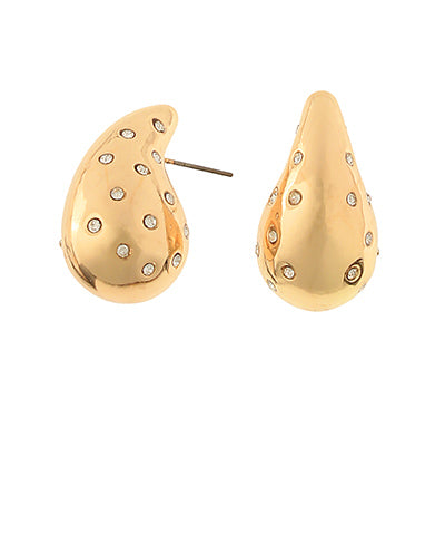 Bishop Boutique Studded Puffy Teardrop Earrings