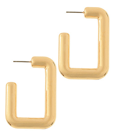 BISHOP BOUTIQUE Rectangle Shaped Metal Hoops