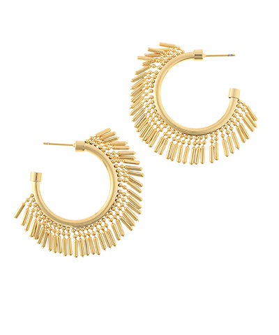 Bishop Boutique Metal Ball & Bar Tassel Hoops