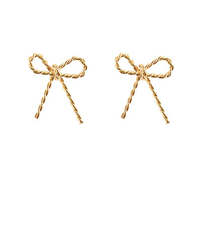 Bishop Boutique Bow Twist Textured Earrings
