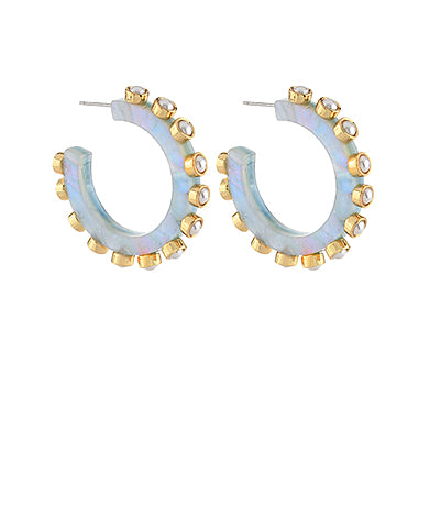 Bishop Boutique Acetate Pearl Hoops