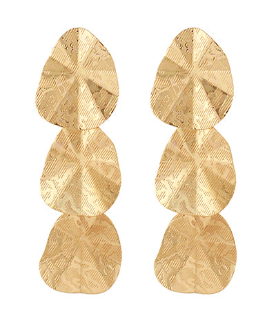 BISHOP BOUTIQUE Linked Angular Textured Metal Drop Earrings