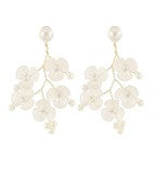 Bishop Boutique Pearl Cluster Flower Earrings
