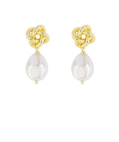 Bishop Boutique Pearl Drop Love Knot Earrings
