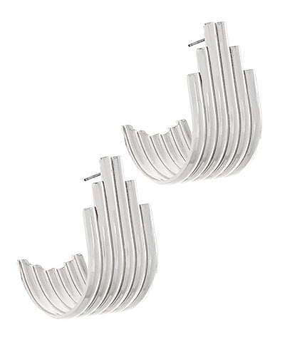 Bishop Boutique Wide Ribbed Metal Hoops