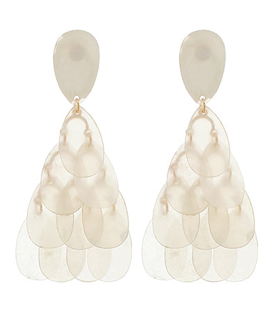 Bishop Boutique Teardrop Shell Chandelier Earrings