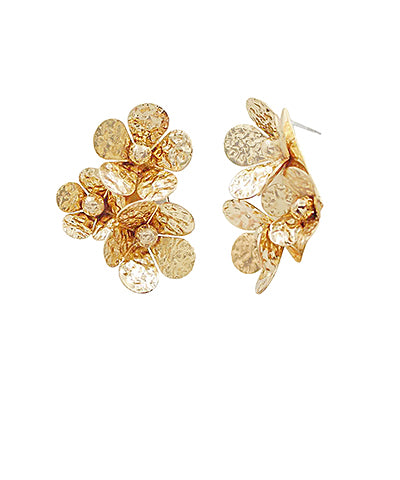 Bishop Boutique Hammered Flower Cluster Earrings