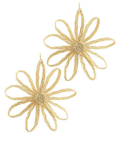 BISHOP BOUTIQUE Bold Flower Raffia Earrings
