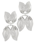 Bishop Boutique Textured Double Leaf Earrings