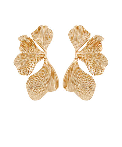 Bishop Boutique Textured Half Flower Earrings