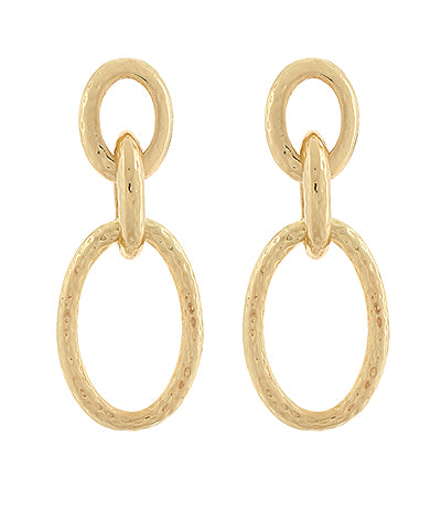 Bishop Boutique Linked & Textured Oval Earrings