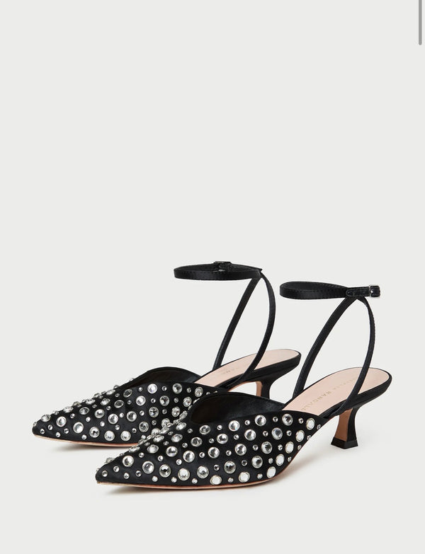 Loeffler Randall Rio Black/Crystal Kitten Heel