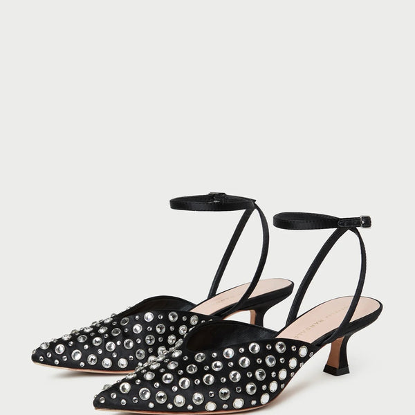 近年モデル✨チルコロ 鹿子 Lサイズ 春夏 ブラック 柔らかストレッチ アンコン Loeffler Randall Rio Black/Crystal Kitten Heel – Bishop Boutique