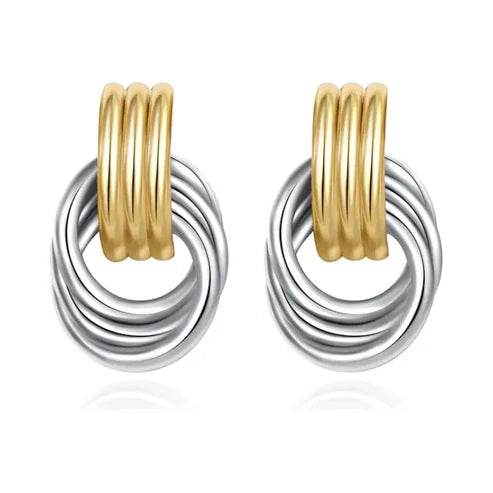 Jurate LA Faye-Vintage Inspired Mixed Metal Knot Earrings