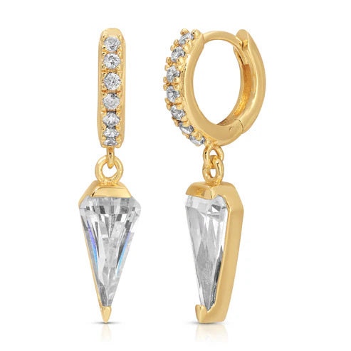 Jurate LA Fiona Pave Huggie Hoop with Diamond Dangle