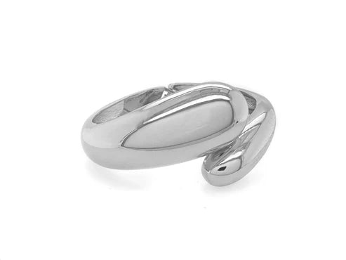 Jurate LA Flow White Gold Hinge Bangle Bracelet