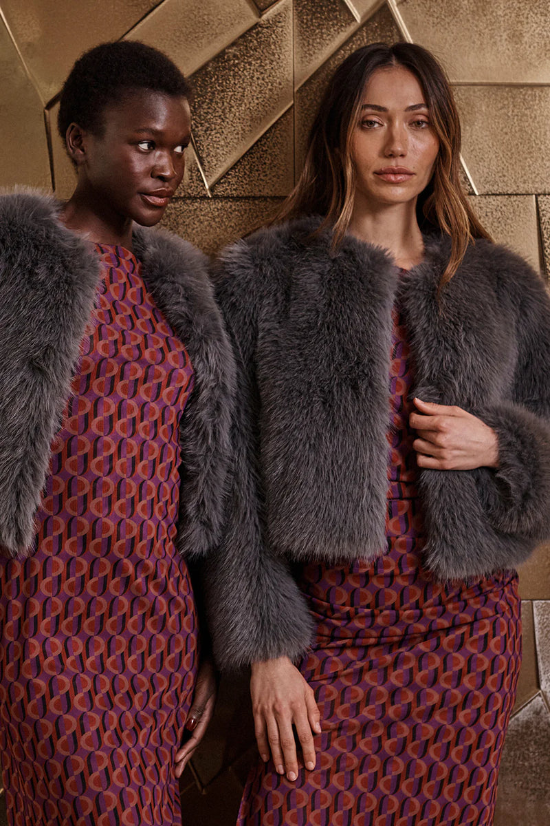 MISA JORDYN FAUX FUR JACKET