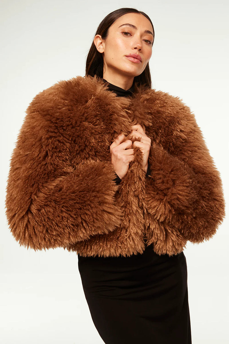 MISA JORDYN FAUX FUR JACKET