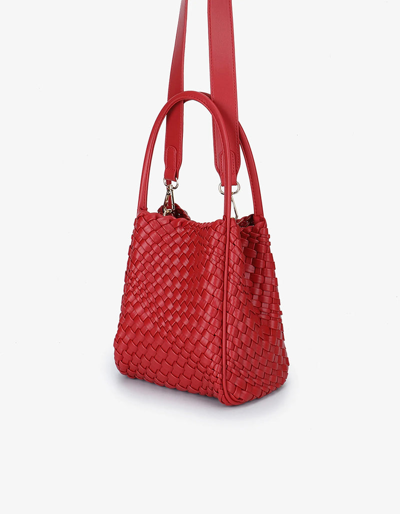 REMI/REID HOLLACE MINI TOTE WOVEN RED