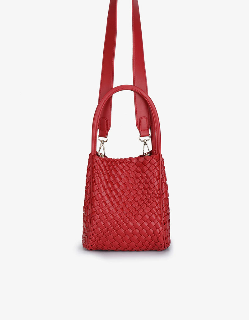 REMI/REID HOLLACE MINI TOTE WOVEN RED