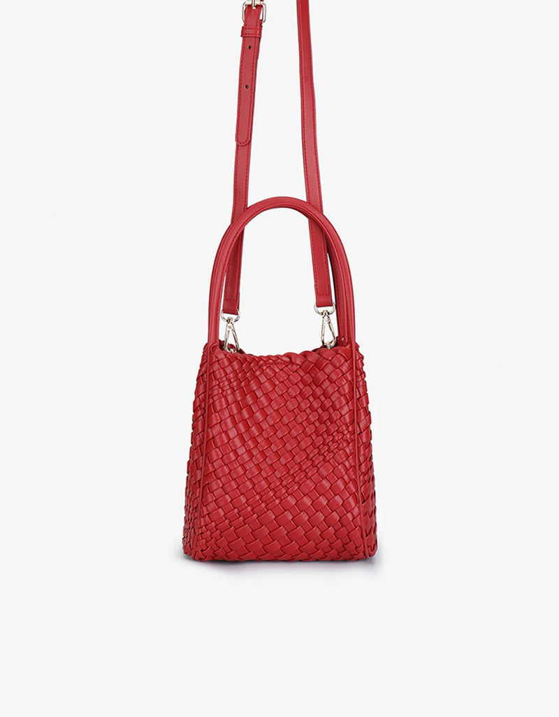 REMI/REID HOLLACE MINI TOTE WOVEN RED