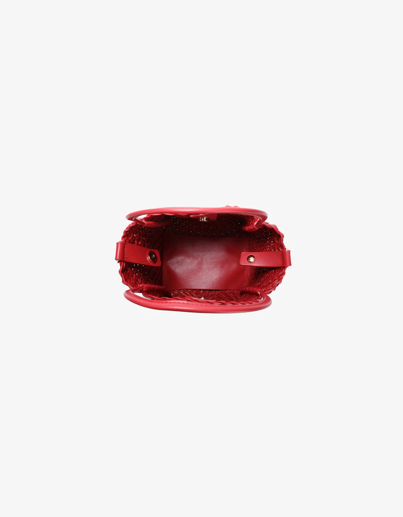 REMI/REID HOLLACE MINI TOTE WOVEN RED