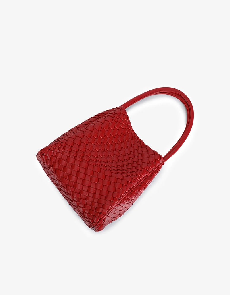 REMI/REID HOLLACE MINI TOTE WOVEN RED