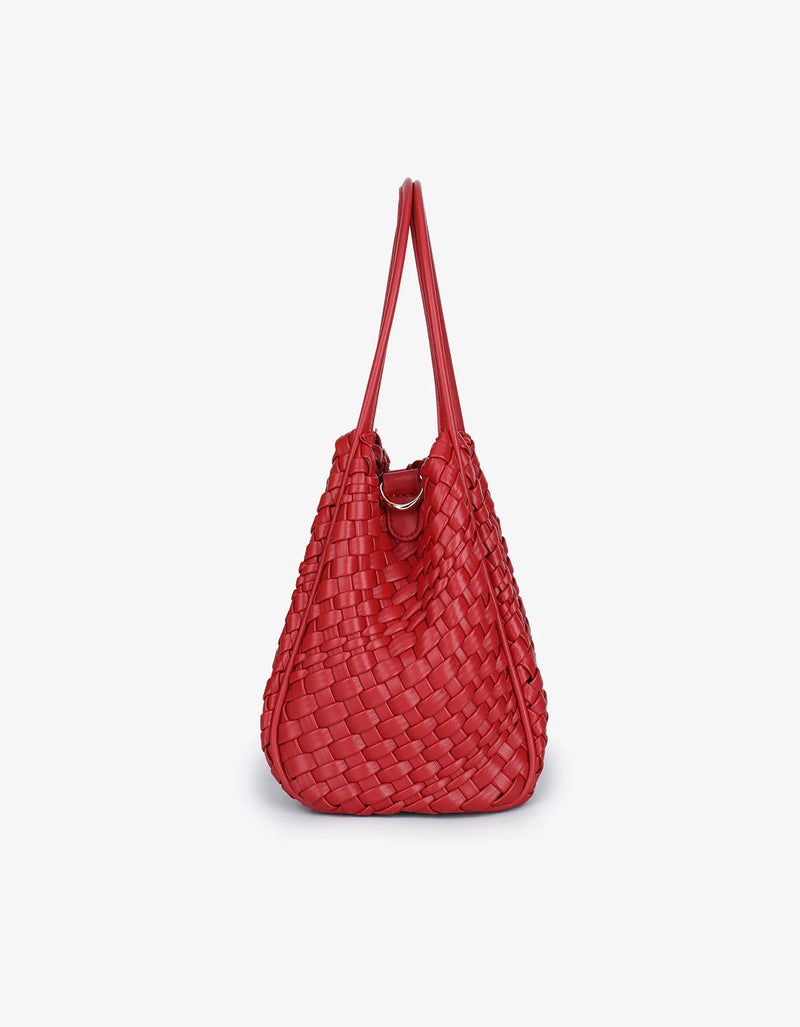 REMI/REID HOLLACE MINI TOTE WOVEN RED