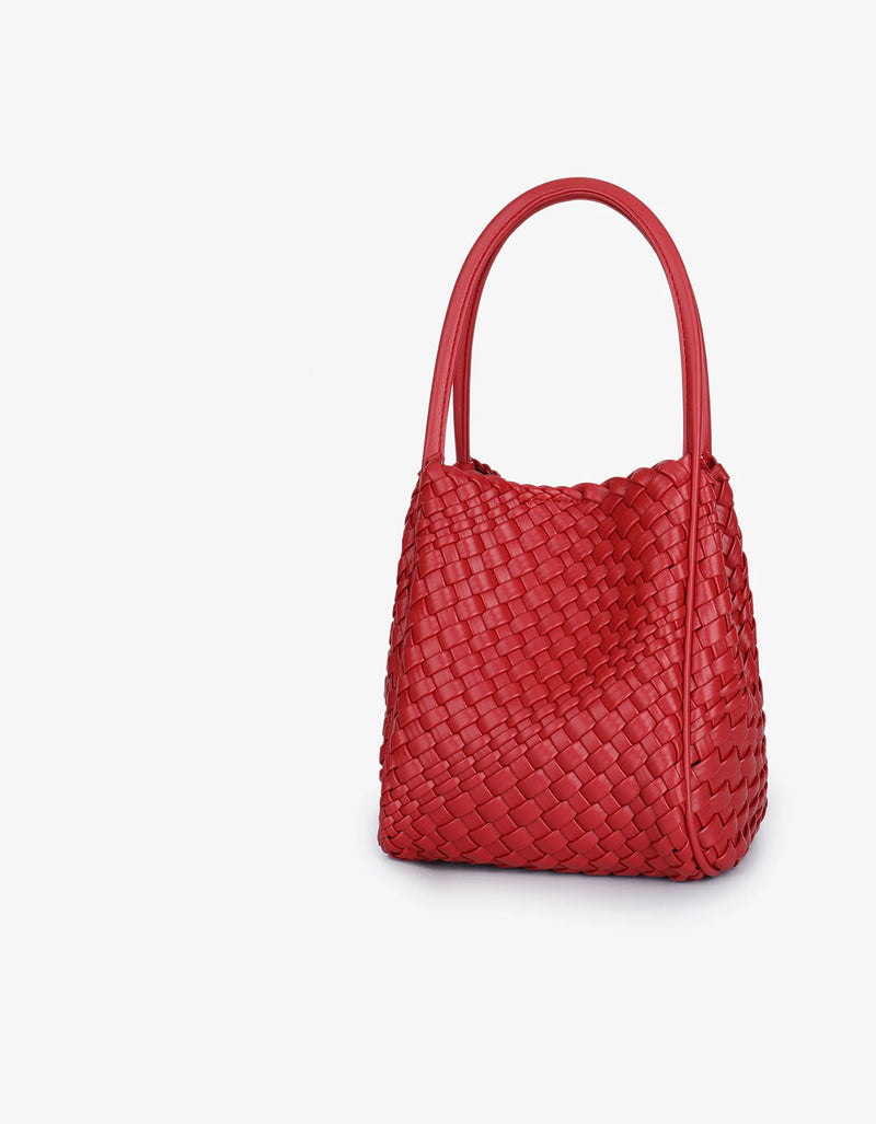 REMI/REID HOLLACE MINI TOTE WOVEN RED