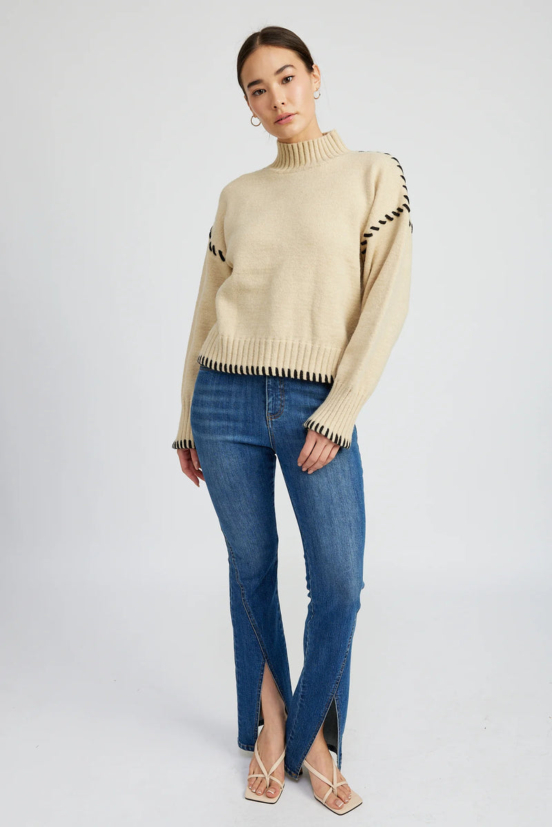 En Saison Merril Whip Stitch Sweater