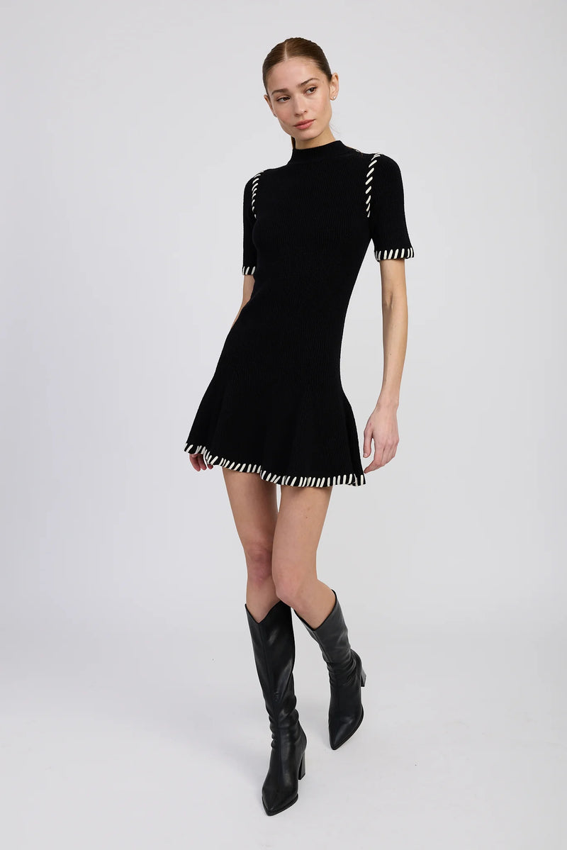 En Saison Romilla Stitch Mini Dress