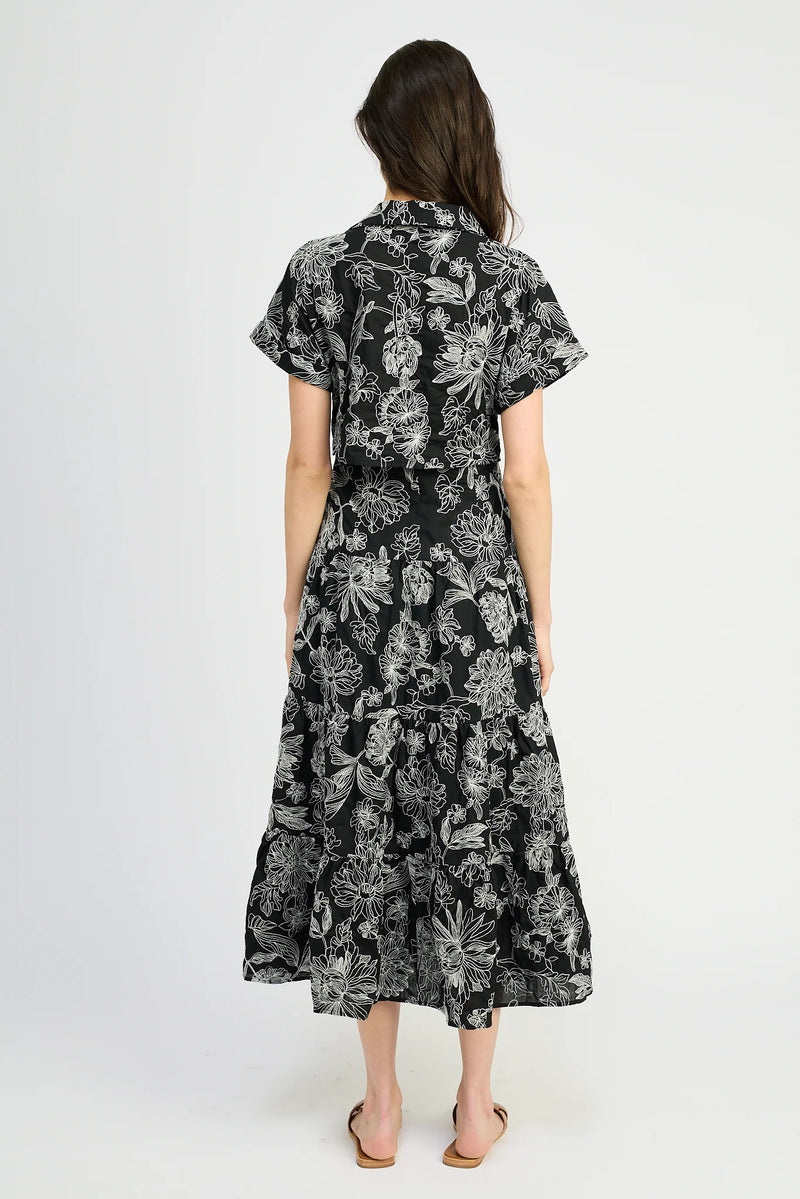 En Saison Magdalen Embroidered Maxi Shirt Dress