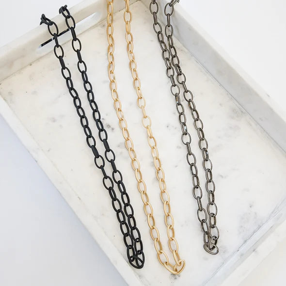 VIRTUE Etched Chain Necklace 32"