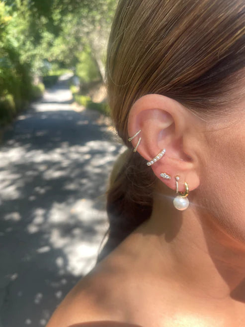 Jurate LA Mystique Pearl Hoop Earrings