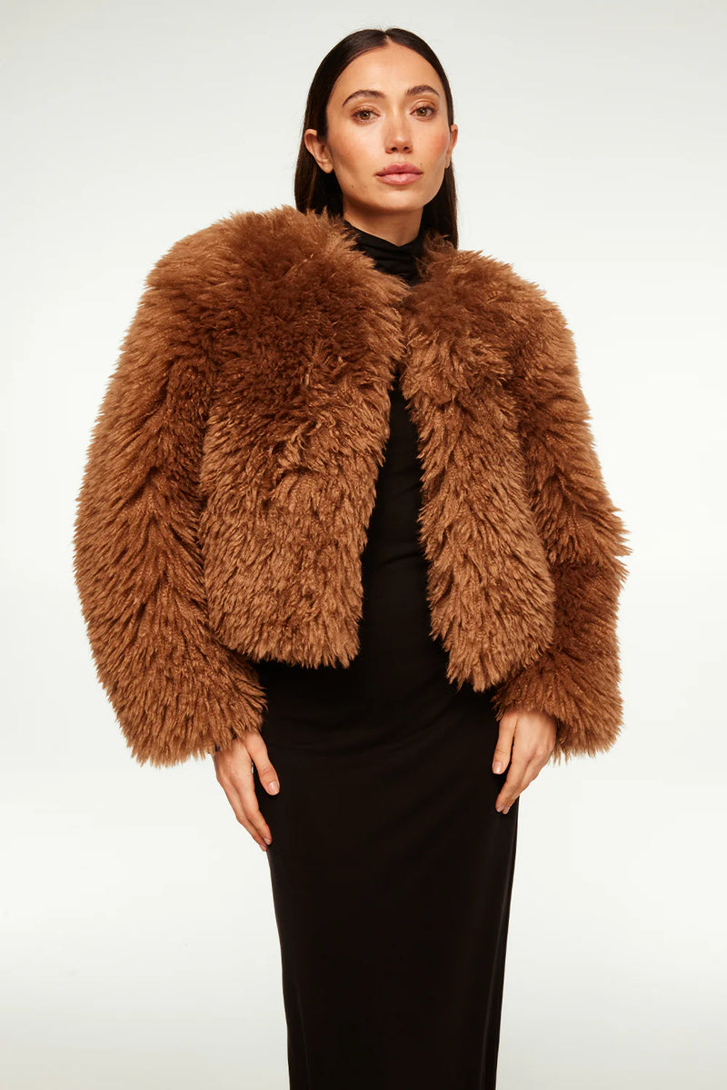 MISA JORDYN FAUX FUR JACKET