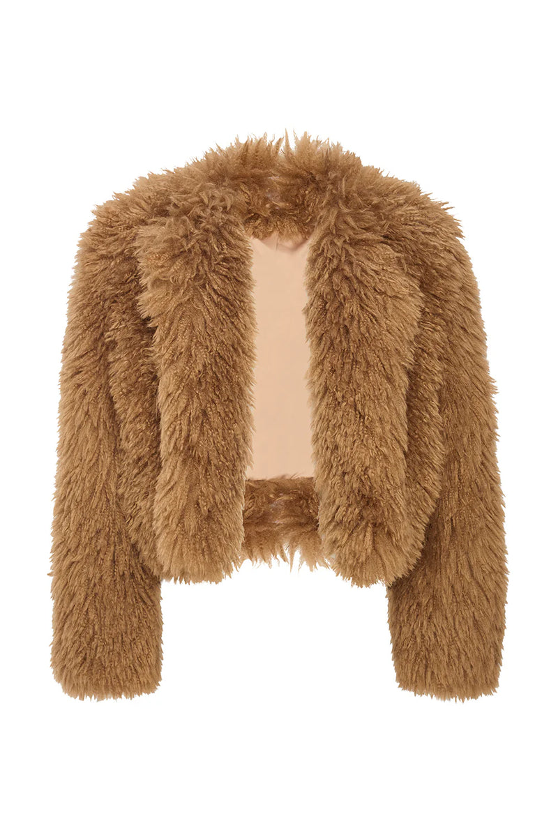 MISA JORDYN FAUX FUR JACKET