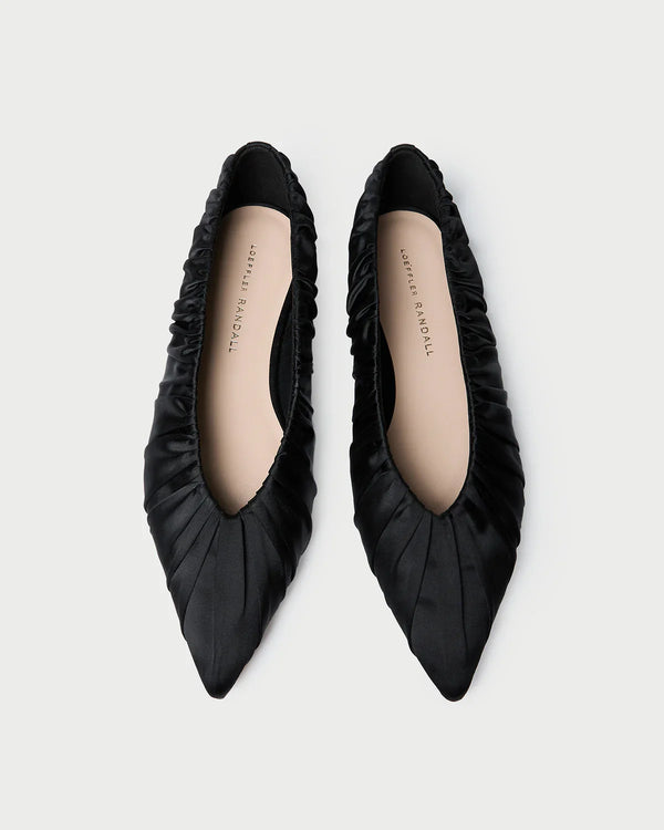 Loeffler Randall Lane Black Satin Ballet Flat