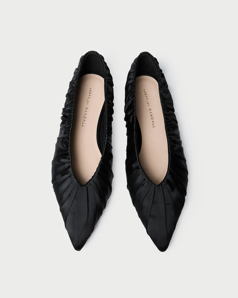 Loeffler Randall Lane Black Satin Ballet Flat