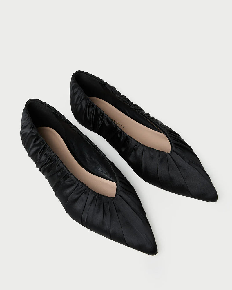 Loeffler Randall Lane Black Satin Ballet Flat