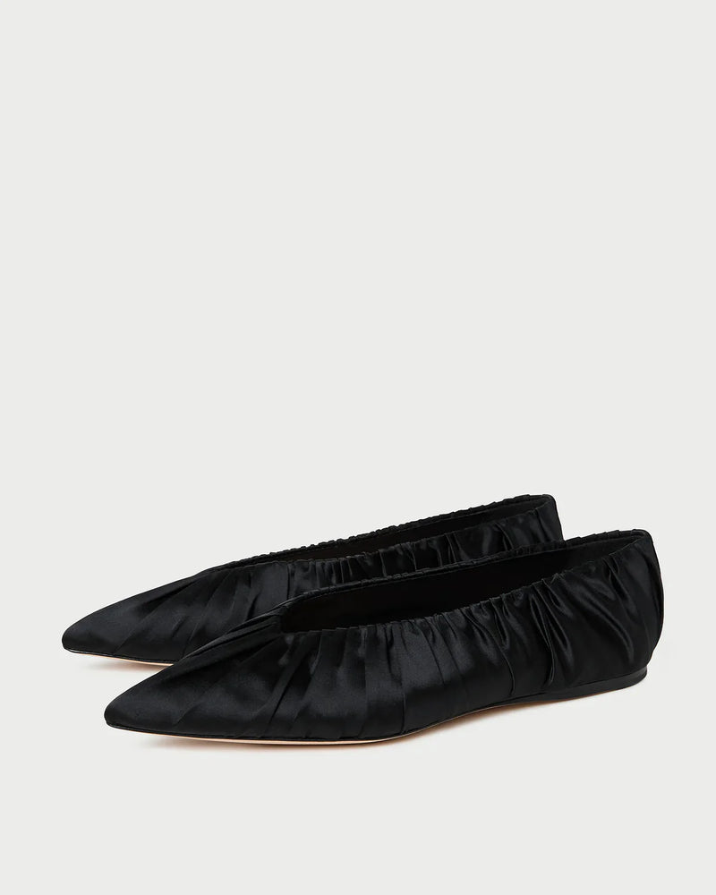 Loeffler Randall Lane Black Satin Ballet Flat