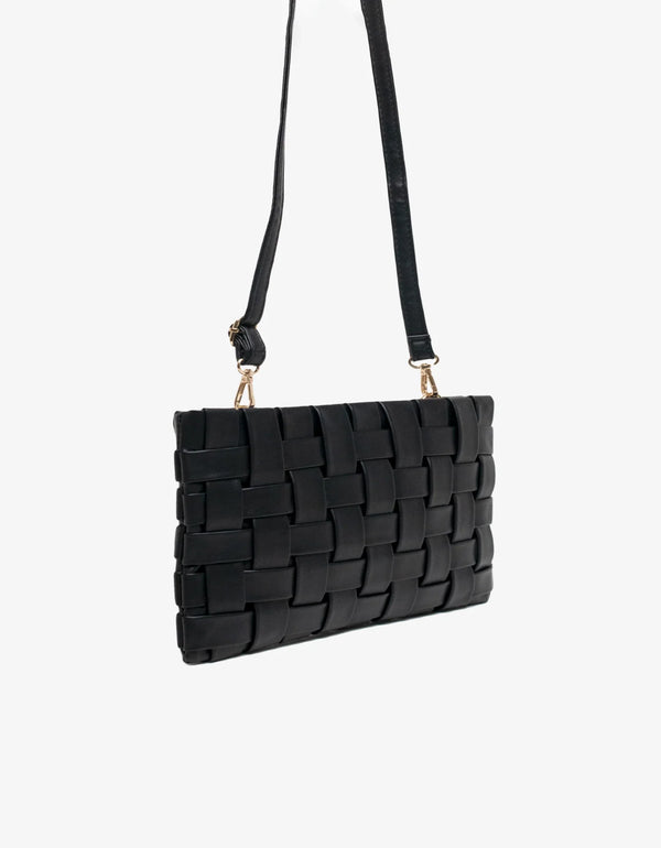 REMI/REID LINDY CLUTCH WOVEN LARGE BLACK