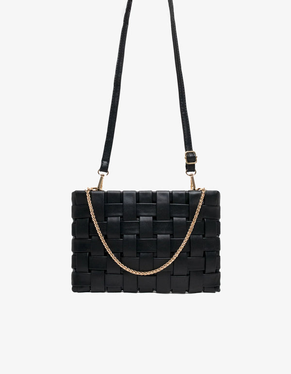 REMI/REID LINDY CLUTCH WOVEN LARGE BLACK